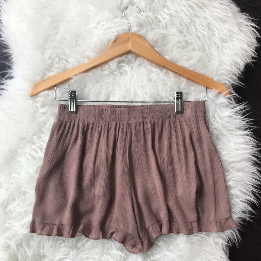 Classy Purple Ruffled Trim Shorts!